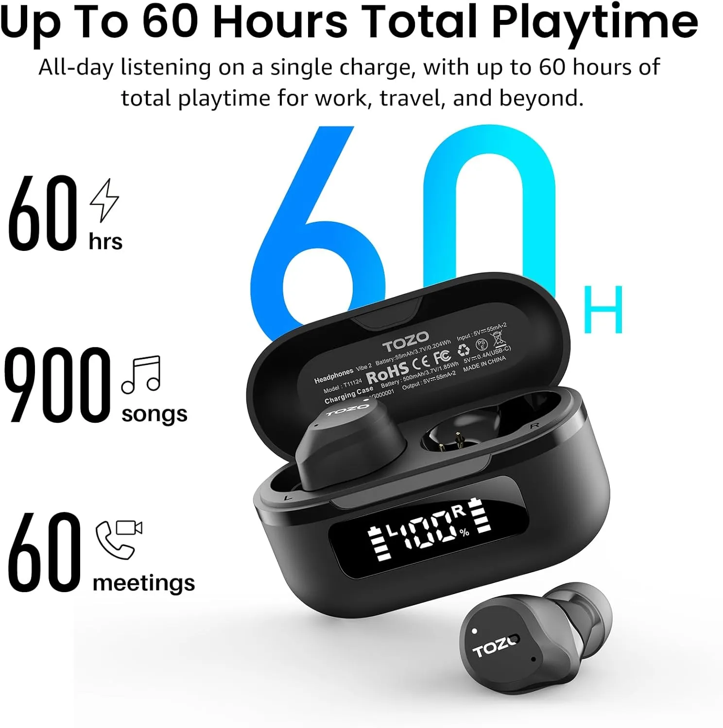 TOZO NC9 Upgraded Wireless Earbuds - Image 4