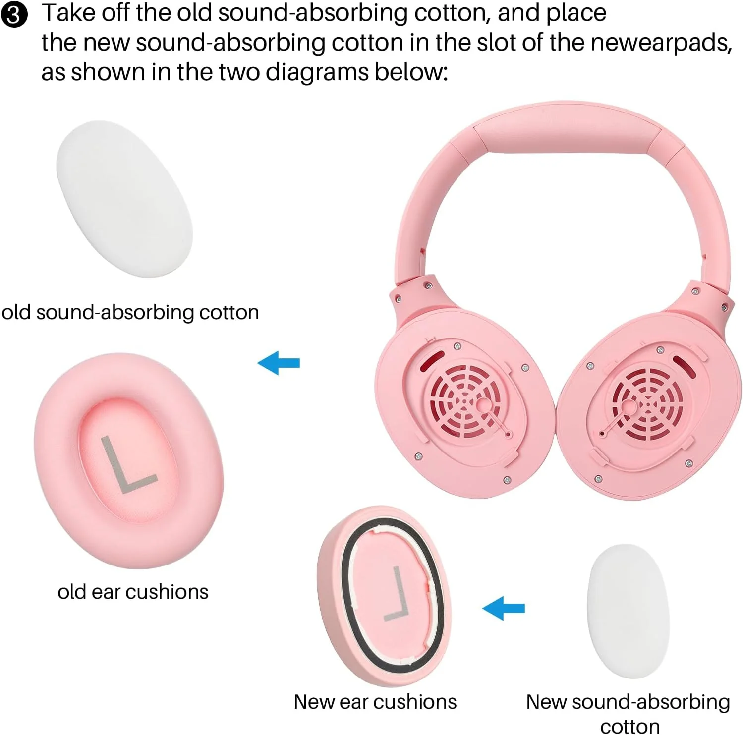 HT2 Replacement Ear Pads Pink - Image 4