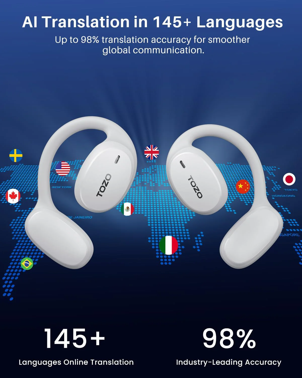 TOZO OpenEgo AI Translation Earbuds - Image 11