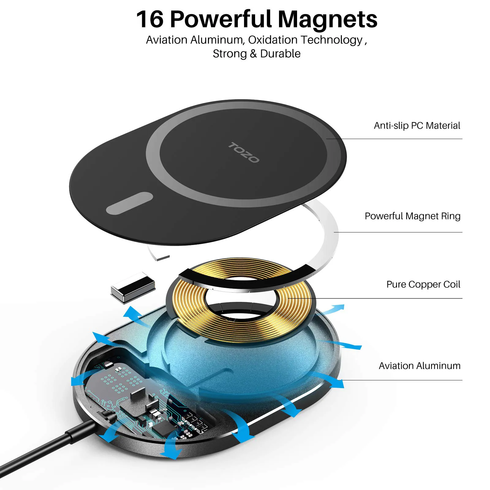 TOZO W10 Magnets Wireless Charger - Image 5